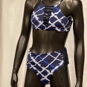 #0139 Tini Bikini Two Piece Bathing Suit Blue m
